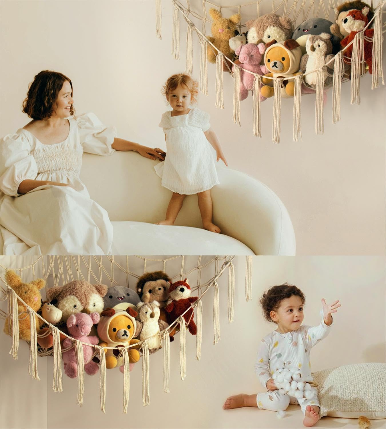 Mirolam Storage Hammock Net Beige