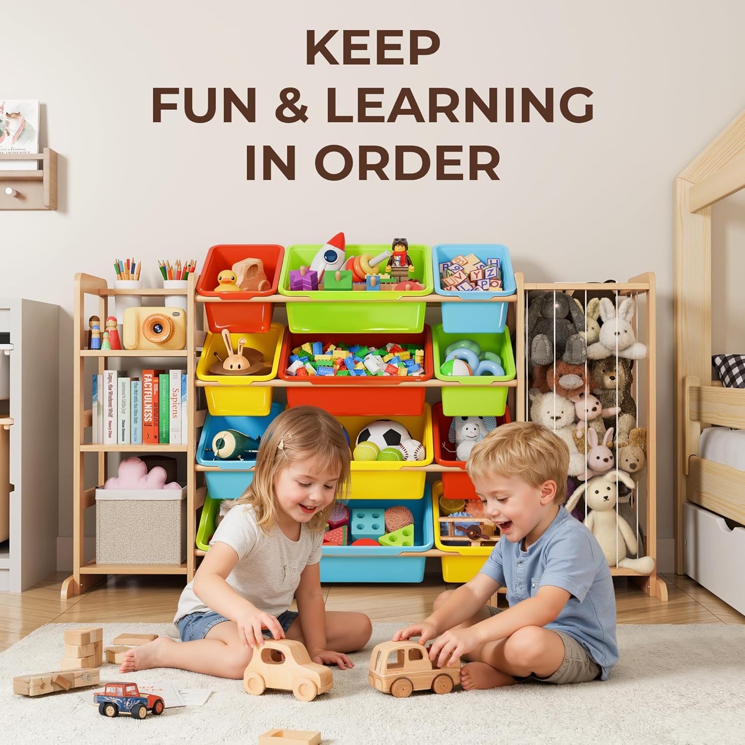 Mirolam Toy Storage Organizer Rainbow