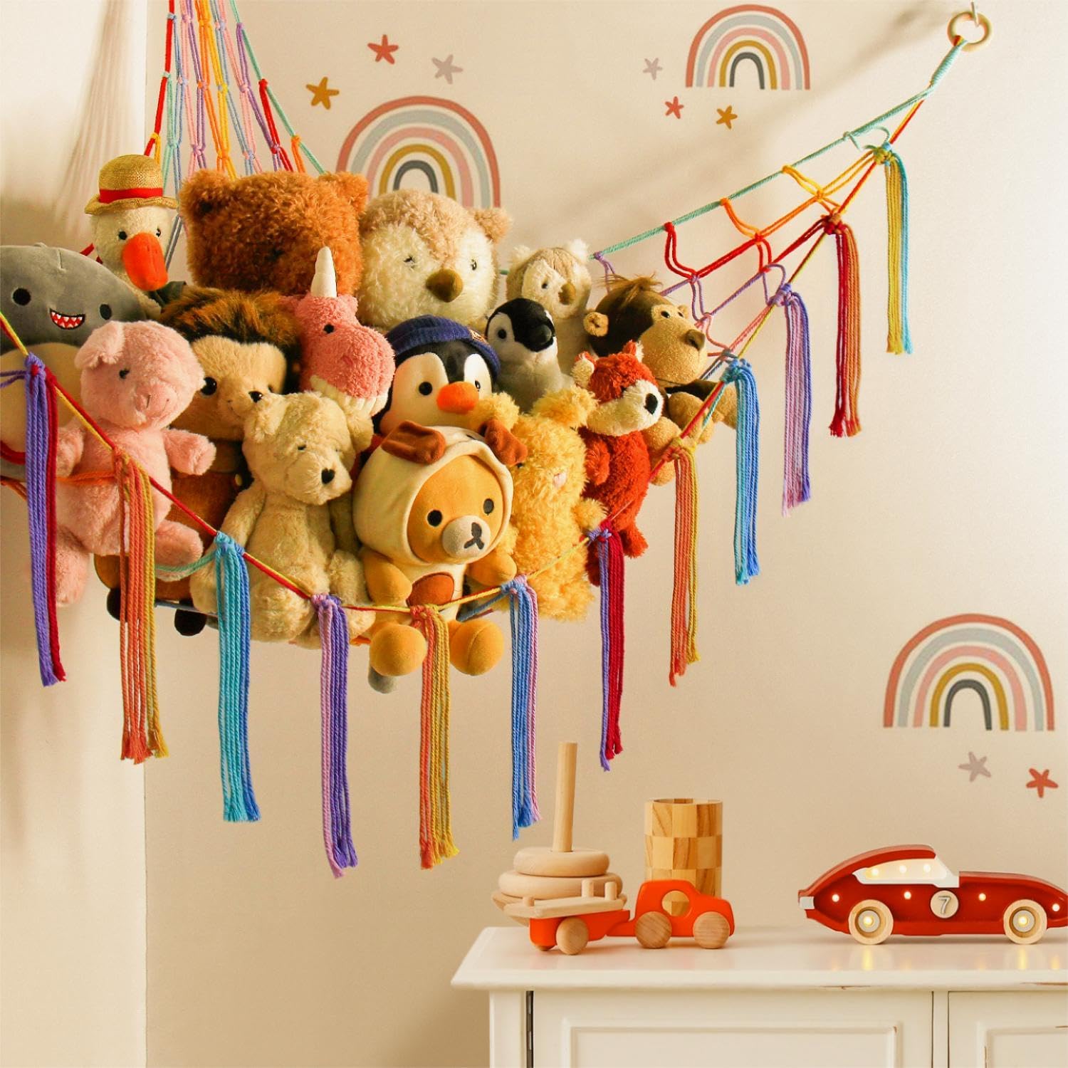 Mirolam Storage Hammock Net Rainbow