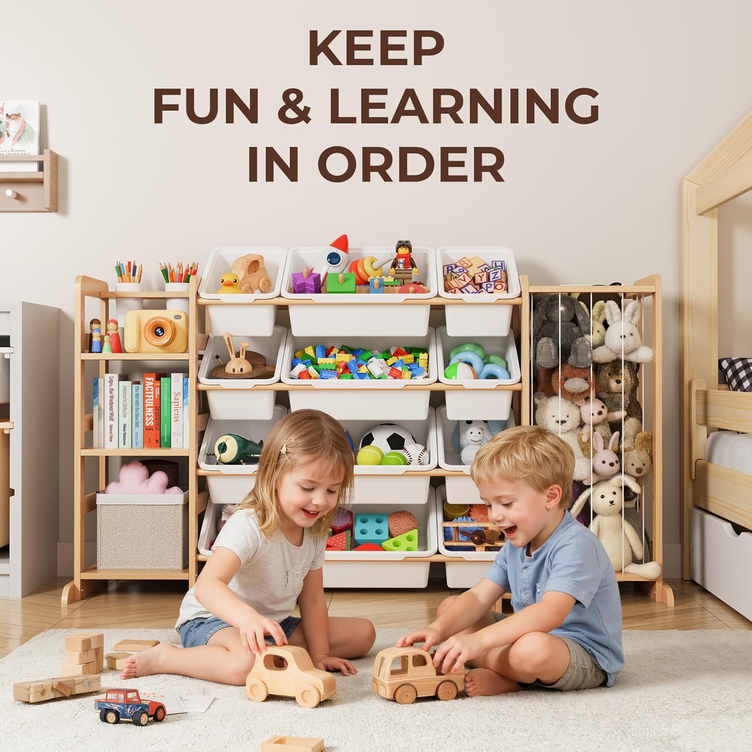 Mirolam Toy Storage Organizer White