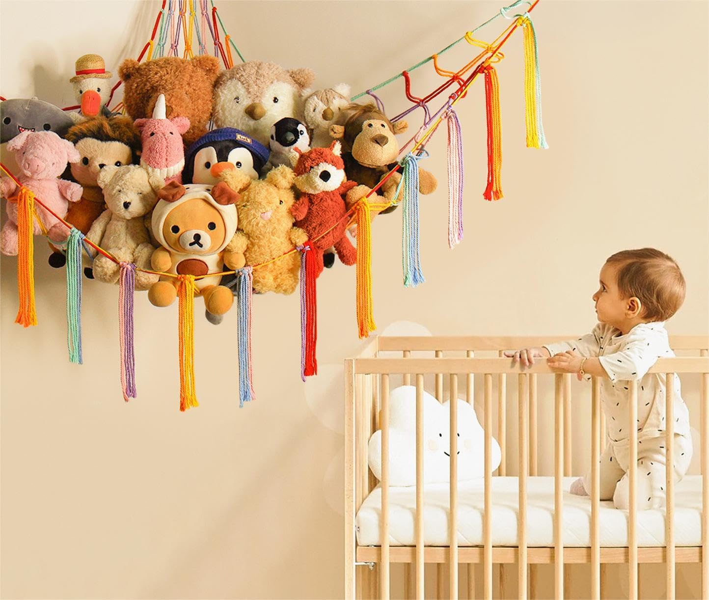 Mirolam Storage Hammock Net Rainbow