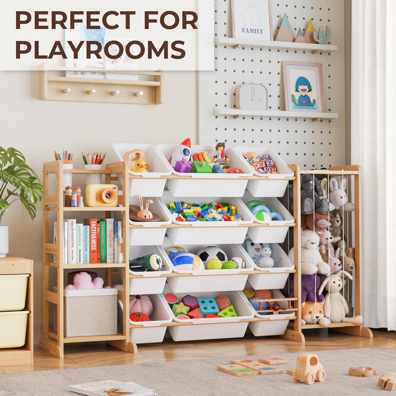 Mirolam Toy Storage Organizer White