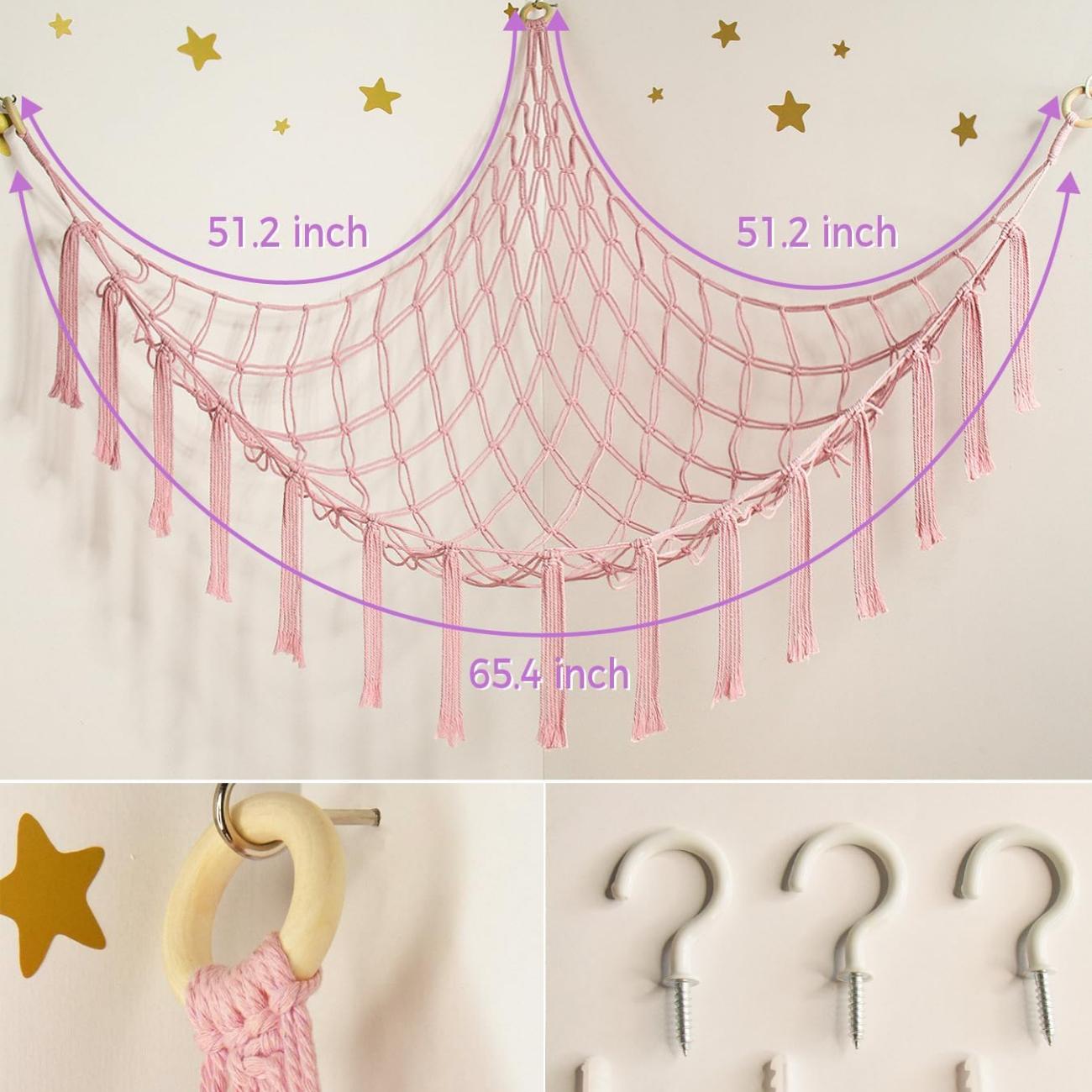 Mirolam Storage Hammock Net BabyPink