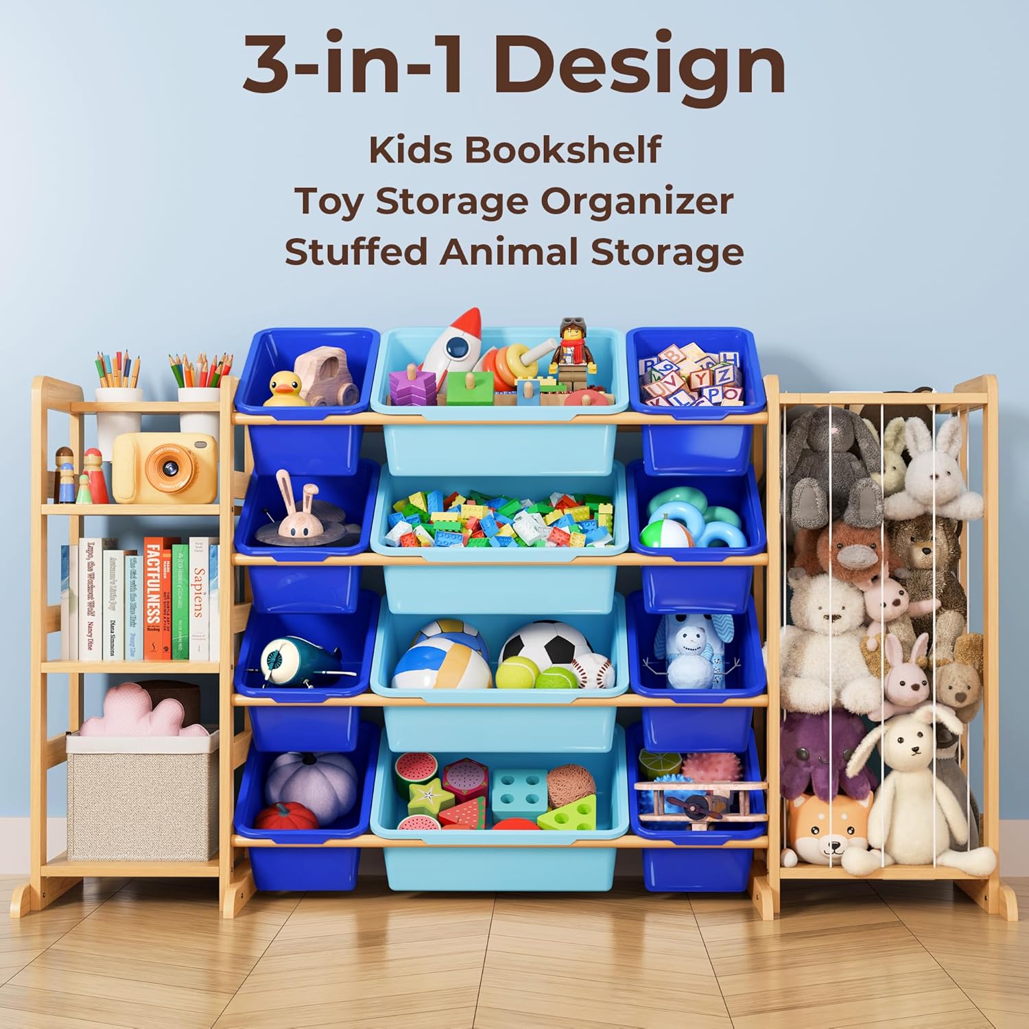 Mirolam Toy Storage Organizer Blue