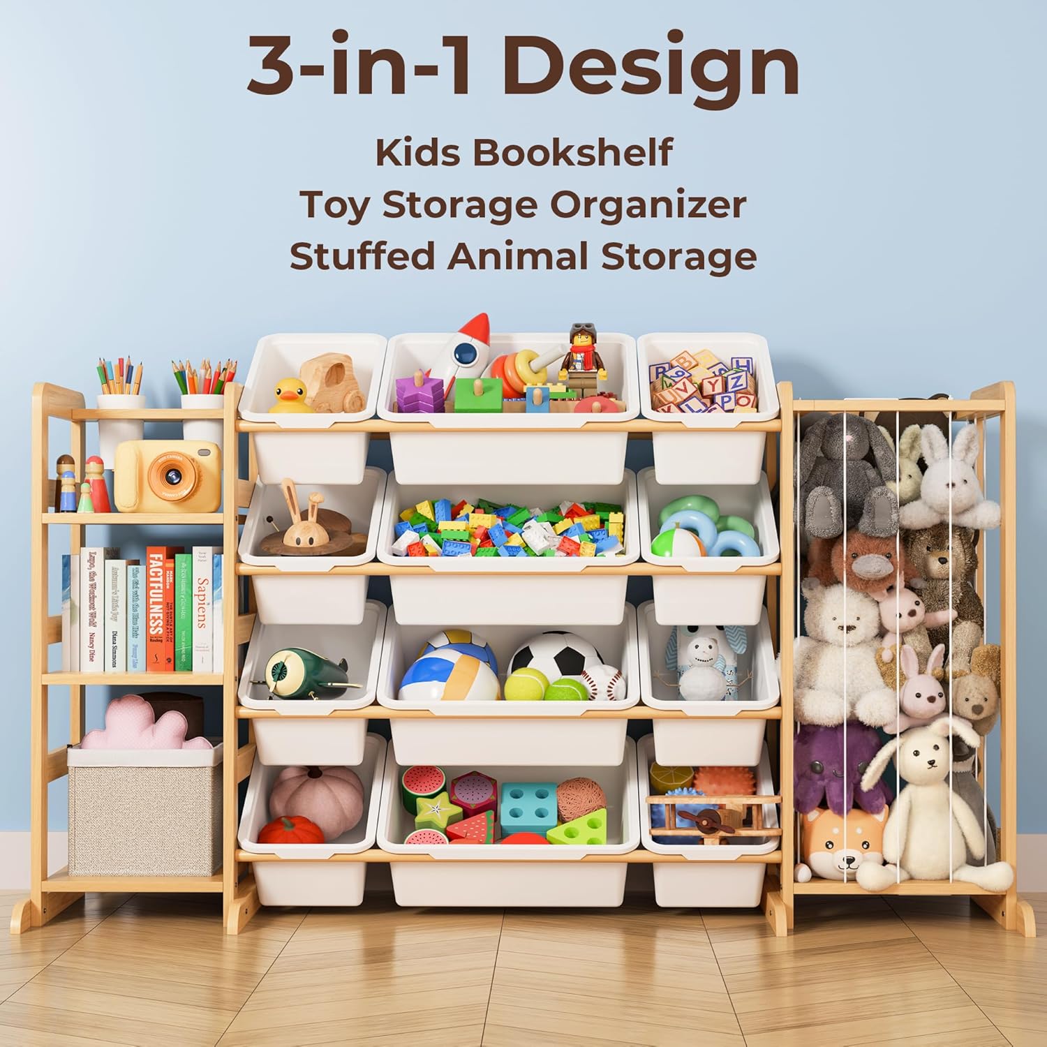 Mirolam Toy Storage Organizer White