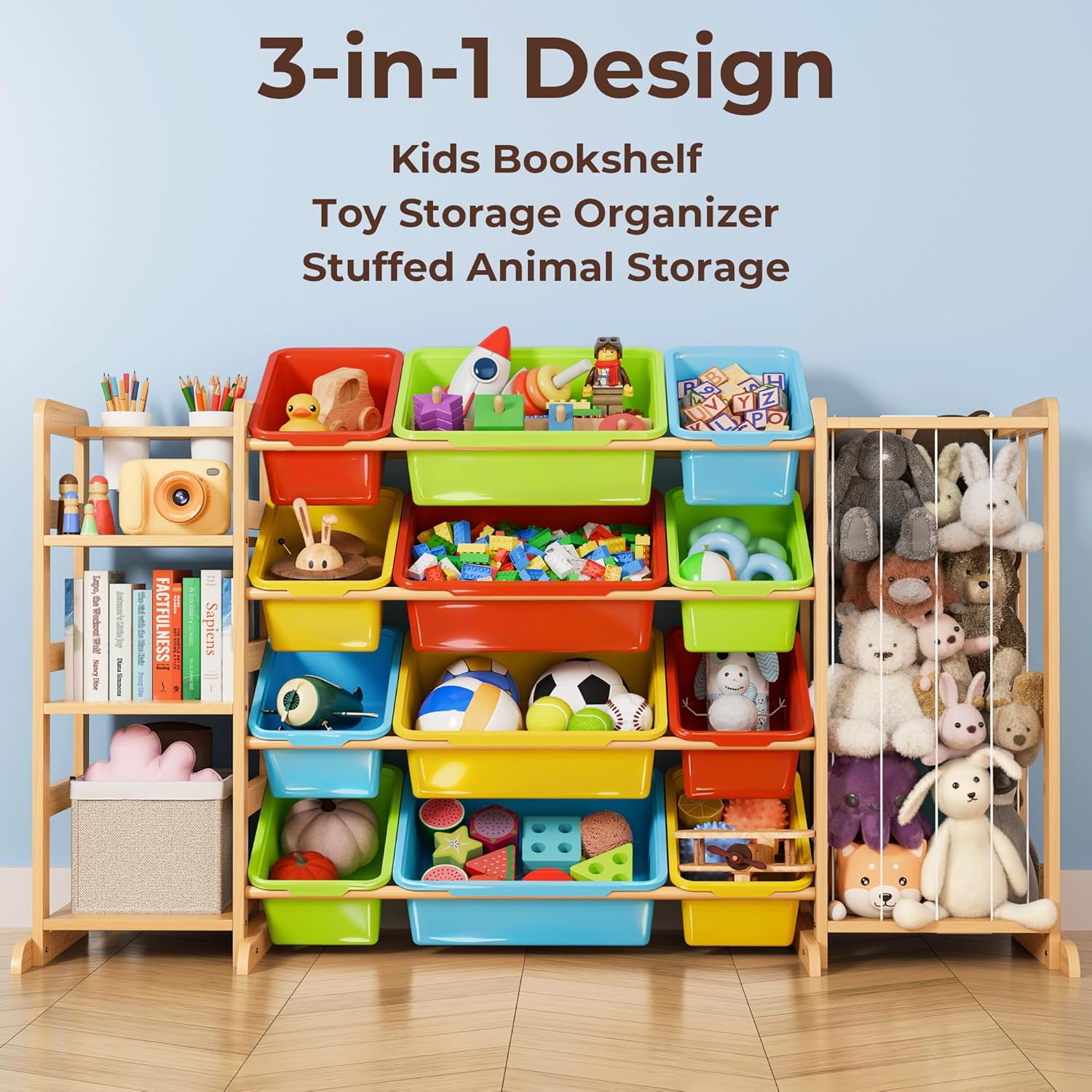 Mirolam Toy Storage Organizer Rainbow