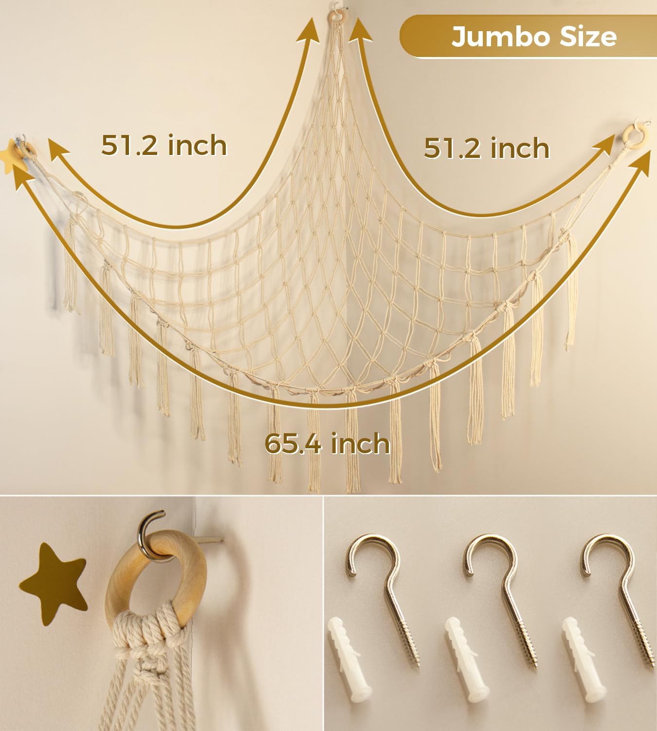 Mirolam Storage Hammock Net Beige