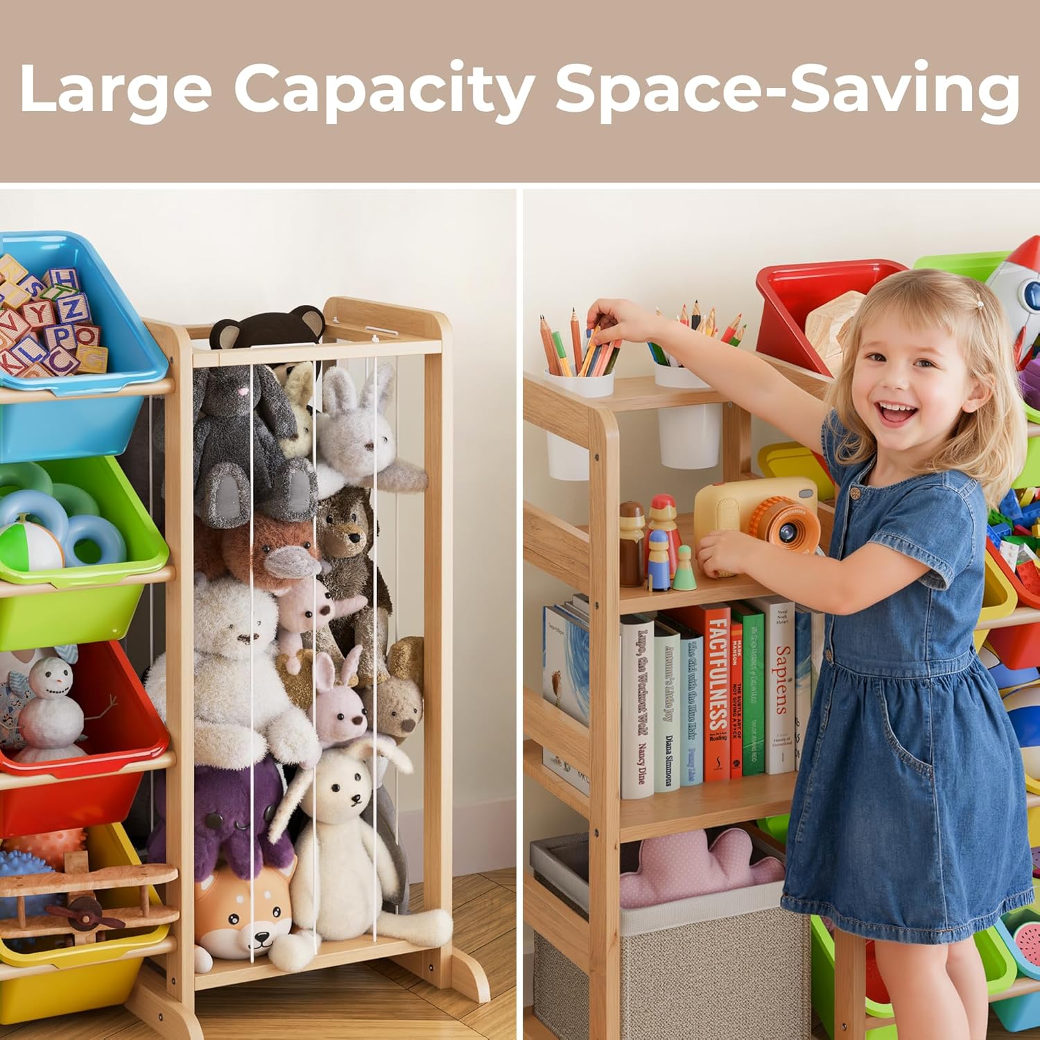 Mirolam Toy Storage Organizer Rainbow