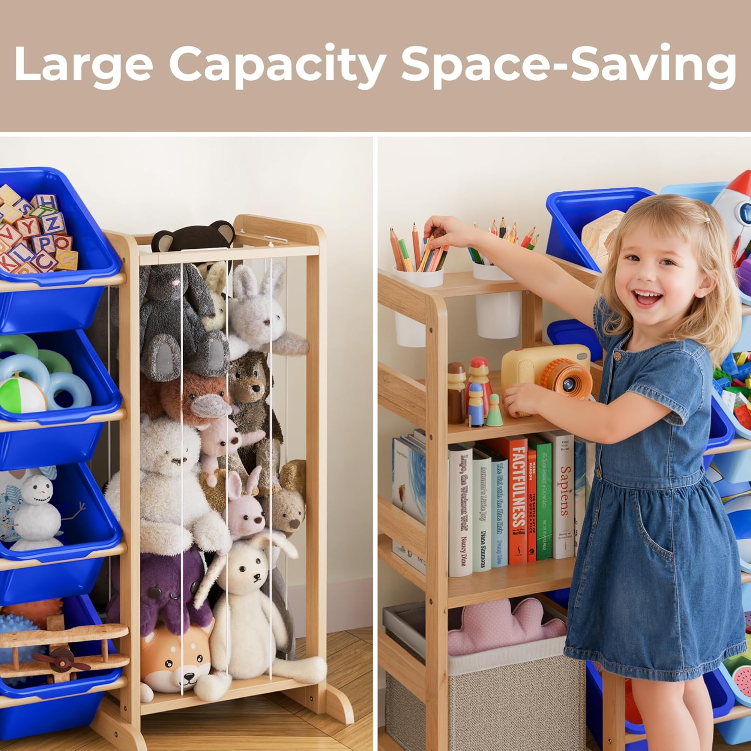 Mirolam Toy Storage Organizer Blue