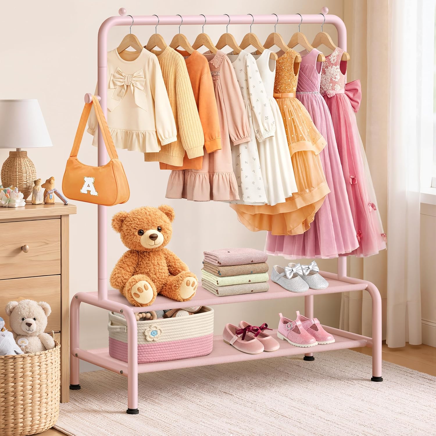 Mirolam Hanging Clothes Organizer Pink