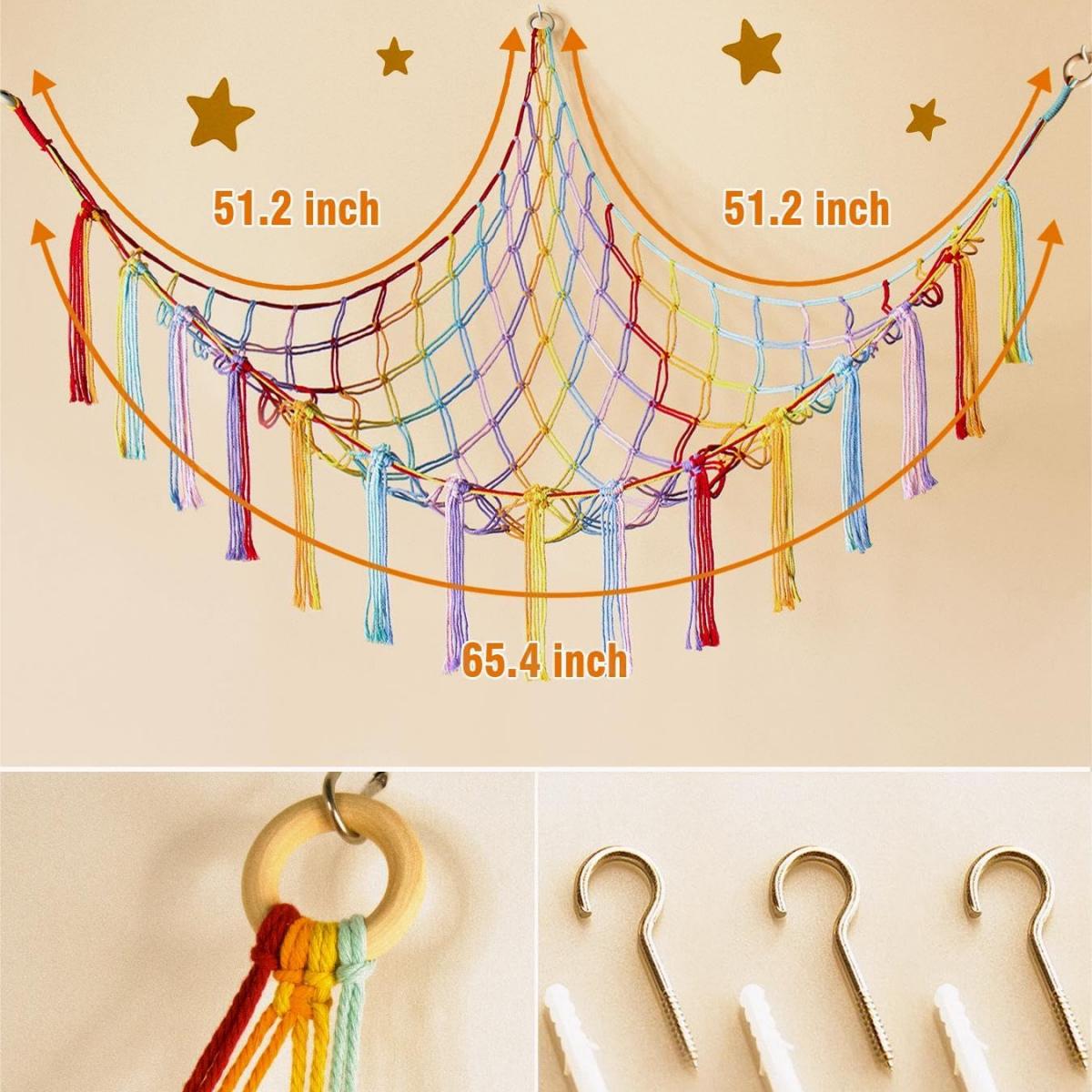 Mirolam Storage Hammock Net Rainbow