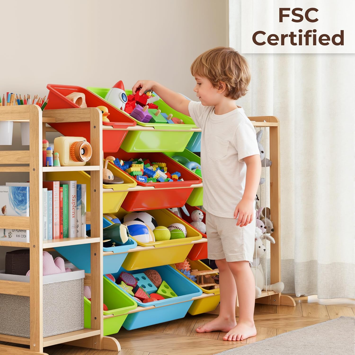 Mirolam Toy Storage Organizer Rainbow