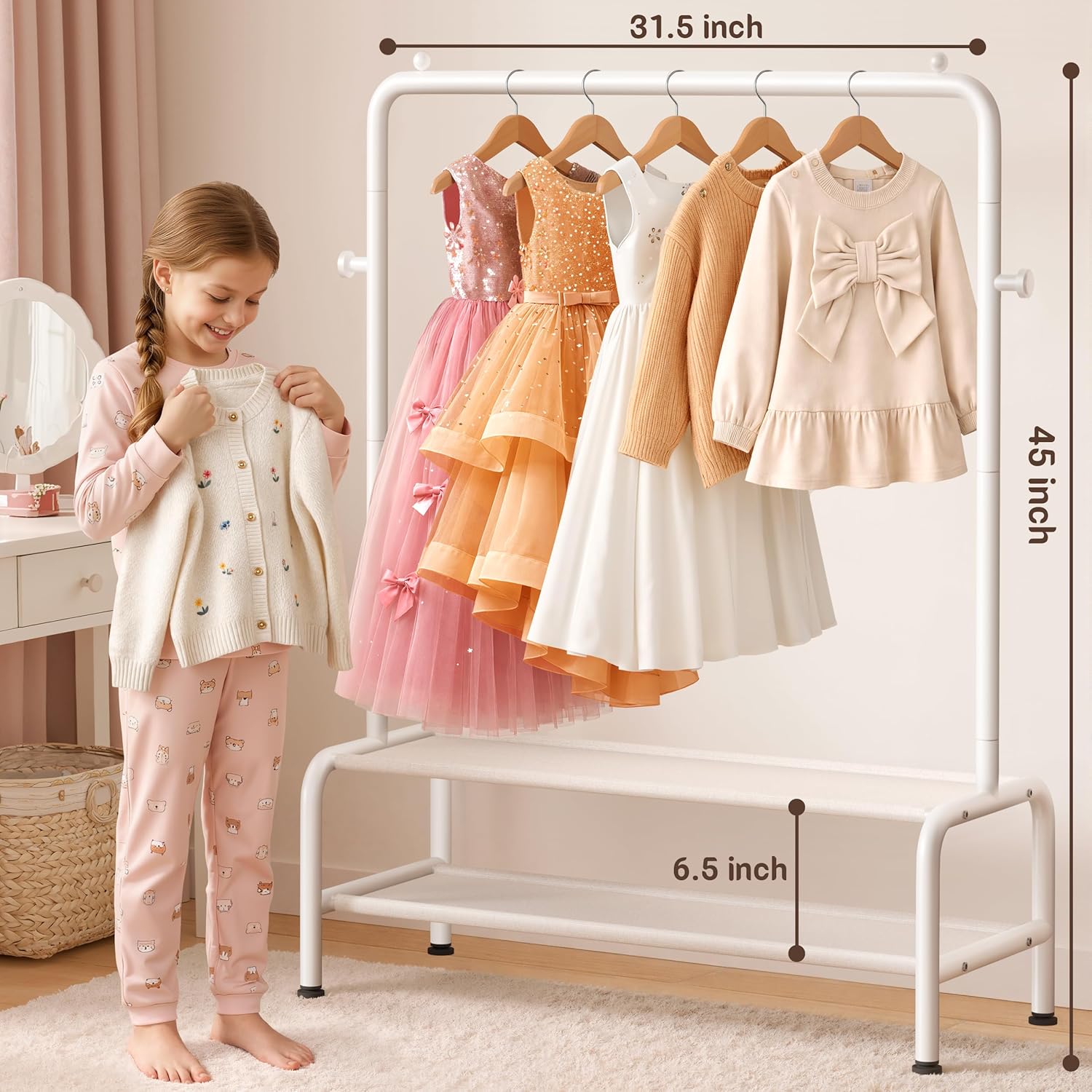 Mirolam Hanging Clothes Organizer White