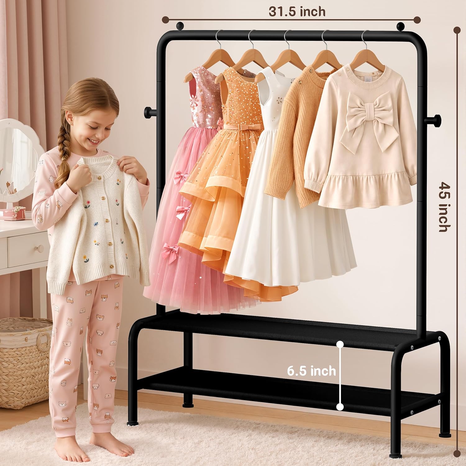Mirolam Hanging Clothes Organizer Black