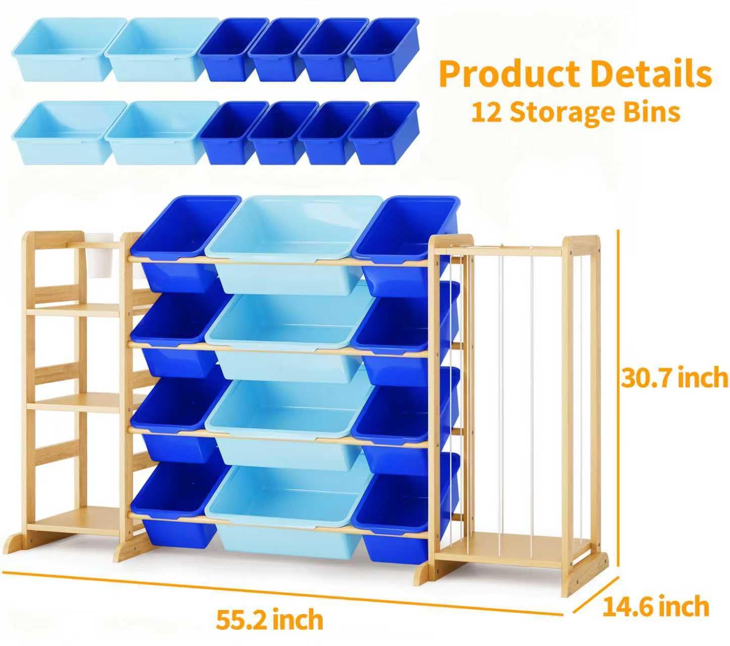 Mirolam Toy Storage Organizer Blue