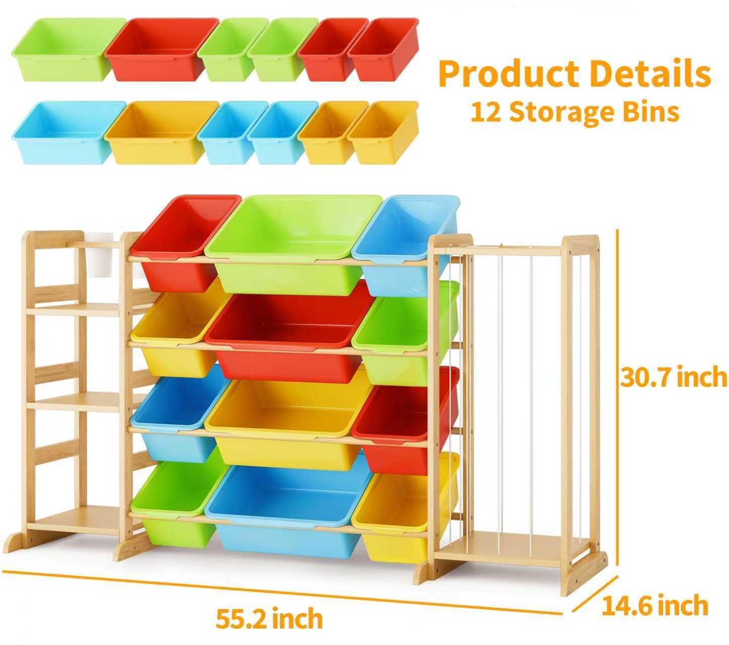 Mirolam Toy Storage Organizer Rainbow